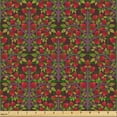 thumbnail image 2 of Ambesonne Vintage Botany Fabric by the Yard Upholstery, Pomegranate Trees, 2 Yards, Dark Mauve and Multicolor, 2 of 5