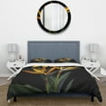thumbnail image 3 of Designart "Flowers Amidst the Birds of Paradise I" Floral Bedding Covert Set - Birds Of Paradise Orange Traditional Bed Set With 2 Shams, 3 of 6