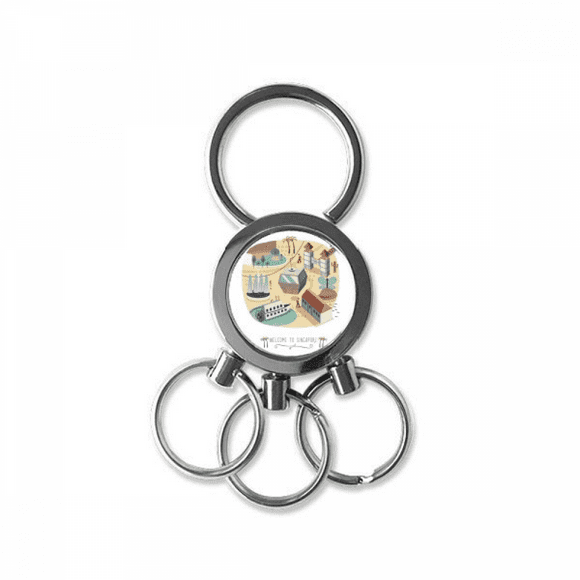 singapore theme park cable car stainless steel metal key chain car keychain key clip