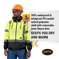 thumbnail image 4 of Pioneer High Visibility Safety Bomber Jacket for Rain, Hi Vis, Waterproof, Reflective, ANSI Class 3, Work Rain Gear Security Coat, Detachable Hood for Men, Yellow/Black, V1130460U-XL, 4 of 4