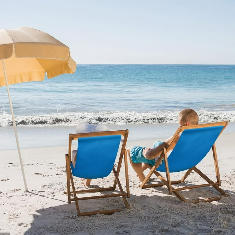 Beach Sling Chair Replacement Fabric Steel Blue Casual Lounge Chair Replacement Canvas Simple Patio Chair Replacement Fabric