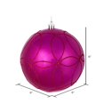 thumbnail image 2 of Vickerman N182670D 6 in. Fuchsia Candy Ball Ornament with Circle Glitter Pattern  3 per Bag, 2 of 3