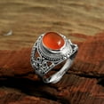 thumbnail image 3 of Natural Carnelian Gemstone Solid 925 Sterling Silver Jewelry Statement Ring, 3 of 3