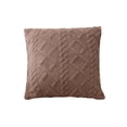 thumbnail image 2 of Geometric Jacquard Plush Throw Pillow Covers for Couch Bed Sofa Farmhouse Neutral Solid Color Soft Cushion Covers (Brown,15.74x15.74 In), 2 of 8