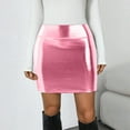 thumbnail image 2 of adviicd Womens Metallic Sexy Shiny Stretchy Short Pencil Party Skirt Pink, M, 2 of 8