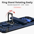 thumbnail image 5 of Compatible for Samsung Galaxy Z Flip5 Heavy Duty Case, Rugged PC Soft TPU Military Grade Shockproof Metal Magnetic Car Mount Cover with Ring Holder Bracket Hinge Protection Case, Blue, 5 of 10