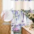 thumbnail image 3 of No Hook Shower Curtain, Purple Flowers Shower Curtains for Bathroom with See Through Top Window, Weeping Spring Floral Truck Butterfly Wooden Waterproof & Washable Bath Curtain Standard 72"x72", 3 of 9