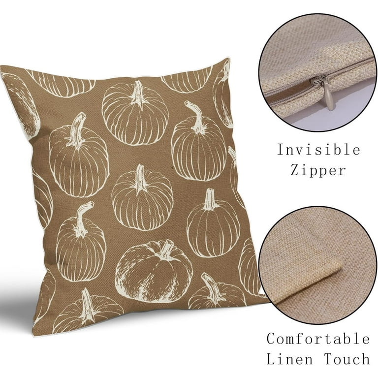Amazon Couch Modern Farmhouse Pillow Covers Brown Fall Pumpkin