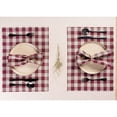 thumbnail image 4 of Set of 4 Pure Linen Burgundy and Natural Placemats 14 x 19 Inch – Morgan Check, Handcrafted, 4 of 6