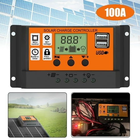 

100A PWM Solar Panel Kit Regulator Charge Controller Auto Focus Tracking 12/24V