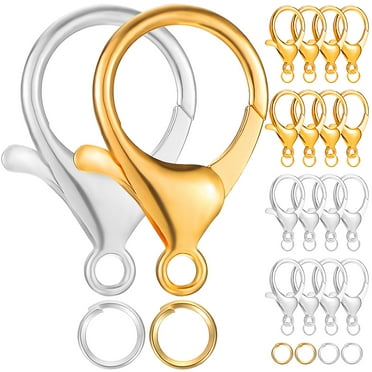 Lobster Clasp 50 Gold and Silver   Closed Ring 100 Clasps Jewlery Opening Rings Accessory DIY Jewelry Making Closures