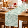 thumbnail image 5 of Green Leaves Cotton Linen Table Runner for Dining Kitchen, Summer Tropical Plants Botanical Silhouettes Wedding Outdoor Party Tablerunners, Dresser Scarf Coffee Tablecloth Runners 13x72 Inches, 5 of 9