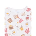thumbnail image 2 of Wonder Nation Baby Boy or Girl Zip Front Footed Sleep and Play Pajamas, Delicate Ivory Breakfast, Preemieie 6 to 9 Months, 2 of 3