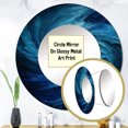 thumbnail image 3 of Designart "Swirling Blue Wave Spiral I" Abstract Spirals Rund Mirror For Wall Decor - Large Blue Round Printed Mirror -Modern Round Living Room Mirror - 29" x 29", 3 of 6