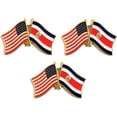 thumbnail image 1 of Pack of 3 Costa Rica & US Crossed Double Flag Lapel Pins, Costa Rican & American Friendship Pin Badge, 1 of 3