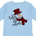 thumbnail image 4 of Inktastic Baby It's Cold Outside Cute Snowman in Plaid Print Boys or Girls Long Sleeve Toddler T-Shirt, 4 of 5