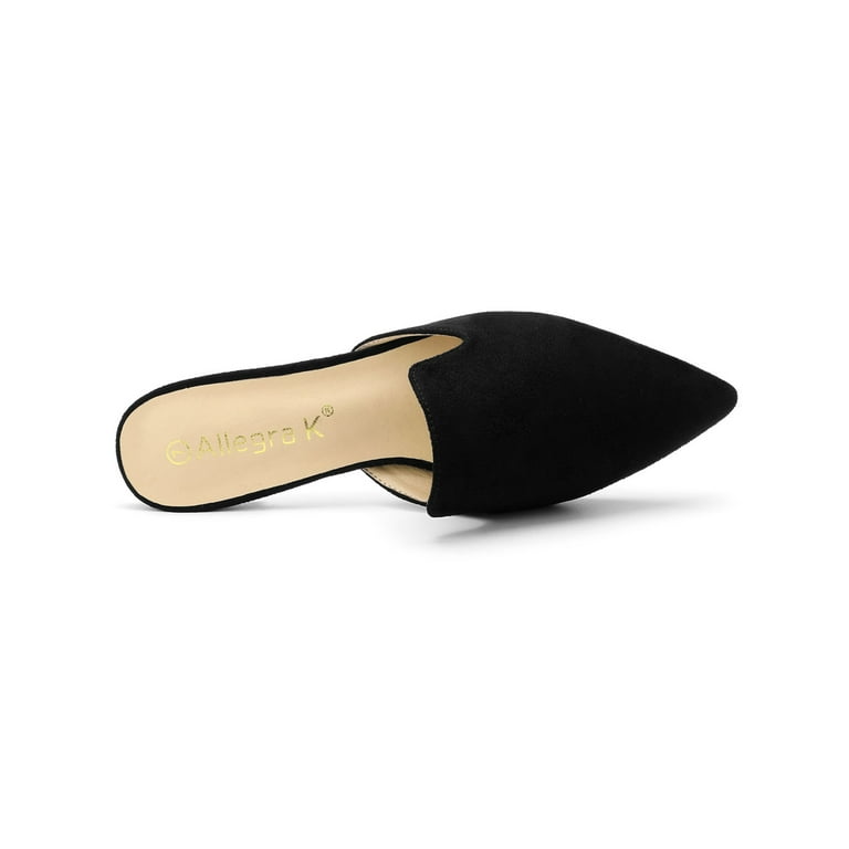 Allegra K Women s Casual Pointy Toe Flat Slides Mules Shoes