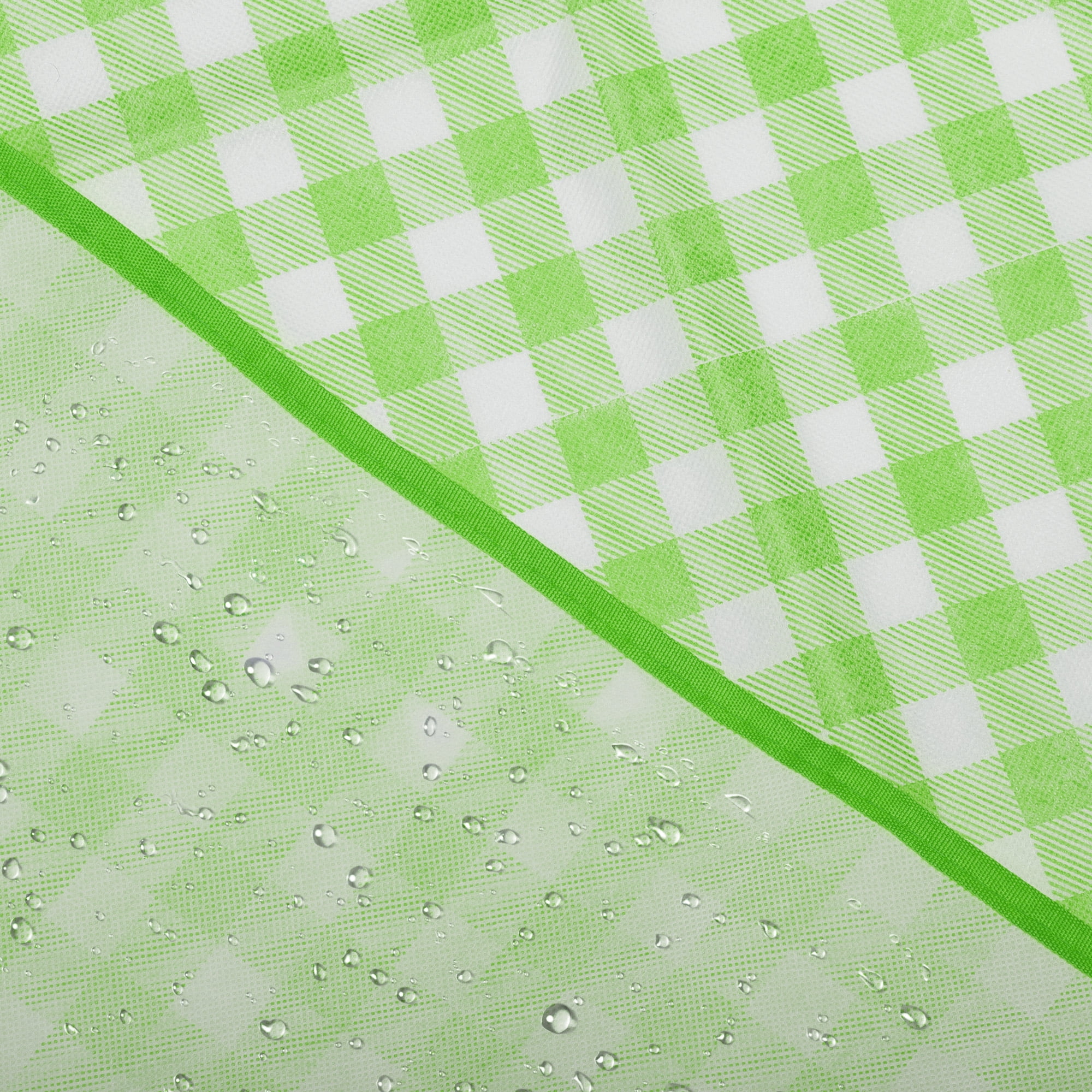 Unique Bargains Picnic Blanket Beach Mat Lightweight with Handle Green White 200x200cm