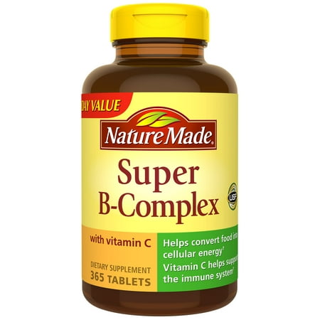 Nature Made® Super B-Complex Tablets with Vitamin C and Folic Acid, 365 Count for Metabolic