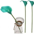 thumbnail image 4 of Mini Artificial Calla Lily 10 Stem Bridal Bouquets Artificial Latex Real Touch Flowers for Home Party Decor (Teal Blue White), 4 of 5