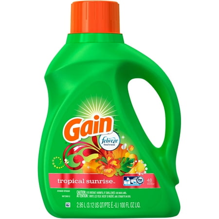 Gain with Febreze Tropical Sunrise Liquid Laundry Detergent, 100 fl oz