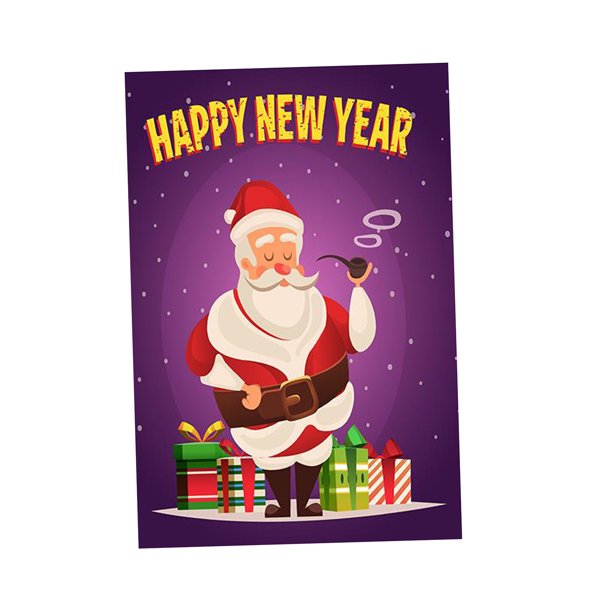 Bandera de Papá Noel, decoración de bandera, lino Fumando santa