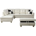 thumbnail image 4 of Lifestyle LS092A Left Facing Sectional Sofa Set - Faux Leather, White - 3 Piece, 4 of 5