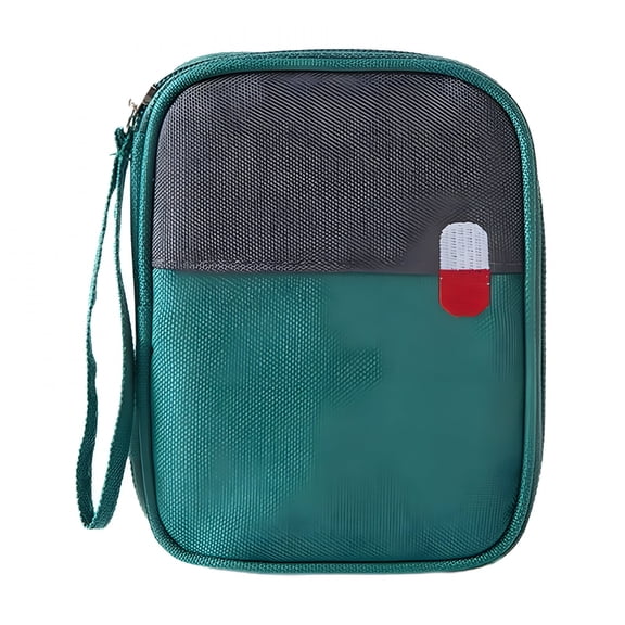 GASTROPOD Portable Mini First Aid Bag Empty, Small Size Travel Medicine Pouch Double Zippers Handy Pills Pocket for Travel Home (Green) 4.33x5.51x0.79"