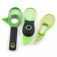 thumbnail image 4 of 3 in 1 Avocado Slicer, Multi-Functional Avocado Tool with Handle, Large Stainless Steel Avocado Cutter for Pit Removal Slicing, Green Kitchen Fruit Gadget for Home Kitchen, 1 Pack, 4 of 5