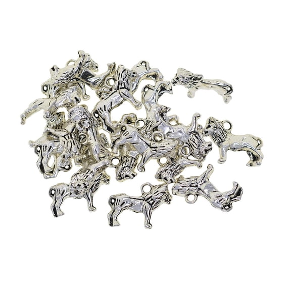 EHJRE 20 Pieces Alloy Lion Shaped Dangle Pendants Charms Findings for DIY Necklace