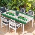 thumbnail image 2 of Saint Patrick's Day Table Cloths for 6 Foot Rectangle Tables, Luck Leaves Car Grey Wooden Plaid Patio Waterproof Elastic Fitted Tablecloths, Washable Rectangular Table Cover for Camping, 2 of 8