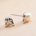 thumbnail image 2 of Stud Earrings for Women 925 Sterling Silver Cute Cat Pearl Silver Needle Earring, 2 of 6