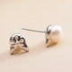 thumbnail image 2 of Pendientes Stud Aguja Gato Pendientes de perlas de plata Cute 925 Pendientes de plata, 2 of 6