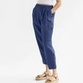 thumbnail image 4 of Wide Leg Sweatpants Women Woman Solid Color Cotton And Linen Loose Casual Wide Leg Nine-Quarter Pants, 4 of 7