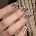 thumbnail image 2 of Light Coffee Cats Eye Wear Nail Nail Patch Handmade Fake Mani Nails, 2 of 8