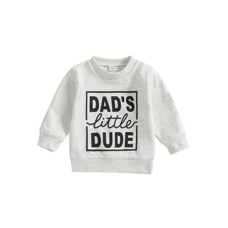 

Toddler Baby Boys Girls Sweatshirts Letter Print Crew Neck Long Sleeve Baby Pullovers Fall Clothes Tops