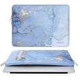 thumbnail image 2 of Mosiso 13.3" Laptop Case Sleeve Bag for MacBook Pro Air Dell HP Lenovo Asus Acer Surface, Water Repellent Polyester Notebook Bag Protective Case Cover with Pocket, Water Blue Marble, 2 of 6