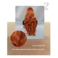 thumbnail image 6 of Wig Long Curly Hair with Bangs Big Waves Head Cover Rose Net Chemical Orange Wig, 6 of 10