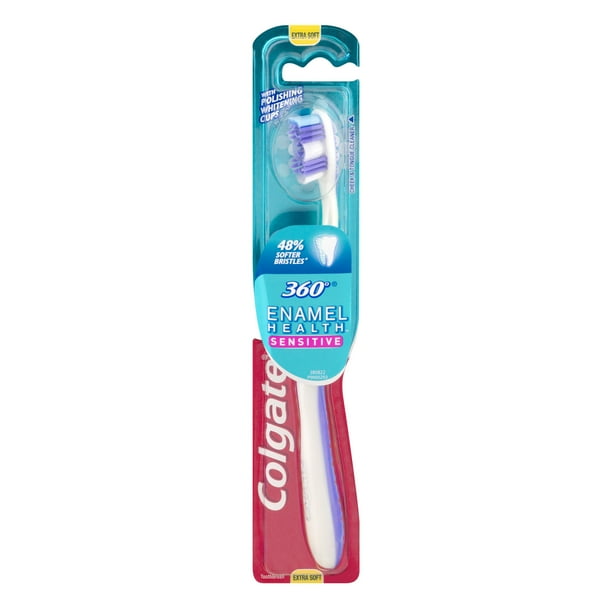 Colgate 360° Enamel Health Extra Soft Toothbrush for Sensitive Teeth ...