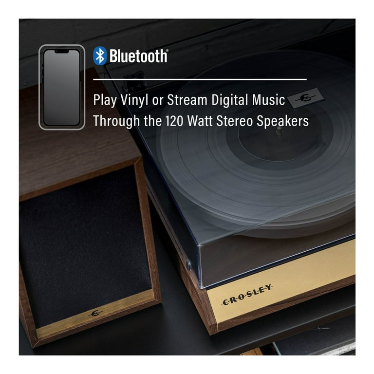 ON STAGE PK-RT1200 外箱付き ゴールド ブラック Crosley C72 Bluetooth Vinyl Record Player 120W Speakers, 2-Speed