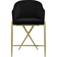 thumbnail image 4 of Meridian Furniture Xavier Black Velvet Counter Stool with Gold Metal Legs, 4 of 8