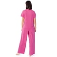 thumbnail image 3 of Fruit of the Loom Women's 360 Stretch Drop Shoulder Tee and Wide Leg Pajama Set, S-4X, 3 of 11