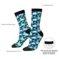 thumbnail image 4 of KLL Blue Lotus Flower Print Cool Socks Men's Women's Crew Socks Funny Crazy Novelty Stockings, 4 of 6
