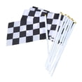 thumbnail image 2 of Miangastore 50pcs Mini Race Flags Checkered Hand Flag for Tiny Car Racing Flags (Black White), 2 of 8