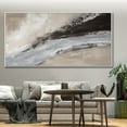thumbnail image 4 of Black and Grey Minimalist Wall Art Large Black 3D Textured Painting Grey Modern Wall Art Abstract Ocean Landscape Oil Painting,Unstretched,Frameless,(51*102cm)20*40Inches, 4 of 5