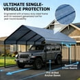 thumbnail image 6 of 12x20 FT Heavy Duty Metal Carport - Galvanized Steel Frame & Roof, All-Weather & Snow Load Protection for Cars, SUVs, Trucks, RVs, Boats, UV Resistant, Rust-Resistant, Snow-Resistant Portable Shelter, 6 of 7