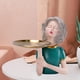 thumbnail image 4 of Estatuil de chica nórdica con bandeja de almacenamiento, escultura decorativa, lve, joyería, pendientes, soporte de almacenamiento, bandeja de baratija, soporte para mesa de dormitorio Verde Colco Estatuilla de escritorio, 4 of 7