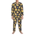 thumbnail image 3 of Lsque Moon Bear Pattern Long Sleeve Pajama Set for Men - Soft 2-Piece Sleepwear and Loungewear Set with Pockets, Comfy Nightwear-Medium, 3 of 7