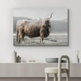 thumbnail image 2 of Wall26 Canvas Print Wall Art Shetland Cow in Mountain Range Nature Wilderness Photography Realism Modern Art Decora Multicolor Rustic Unframed Artwork for Bedroom - 24"x36", 2 of 5