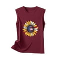 thumbnail image 4 of CFLVAEK 4th of July Tank Top for Women Funny Sunflower American Flag Print Shirts Casual Sleeveless Crewneck Independence Day Tank Tops L, 4 of 4